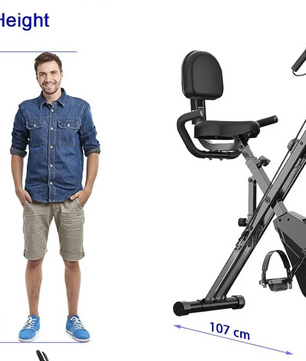 Opvouwbare Hometrainer – 8 Weerstanden met LCD Display en Hartslagsensoren