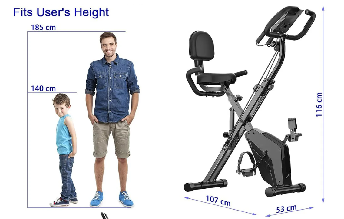 Opvouwbare Hometrainer – 8 Weerstanden met LCD Display en Hartslagsensoren