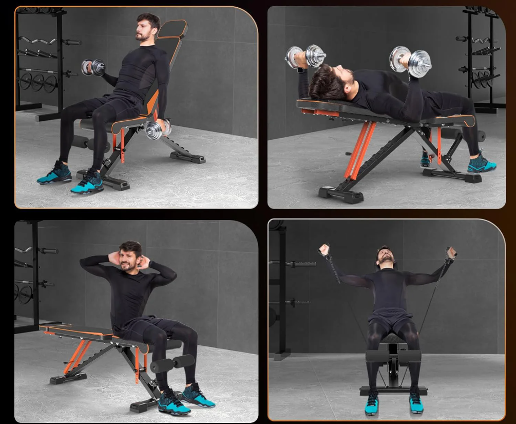 Verstelbare Halterbank met Weerstandsbanden – Full Body Training