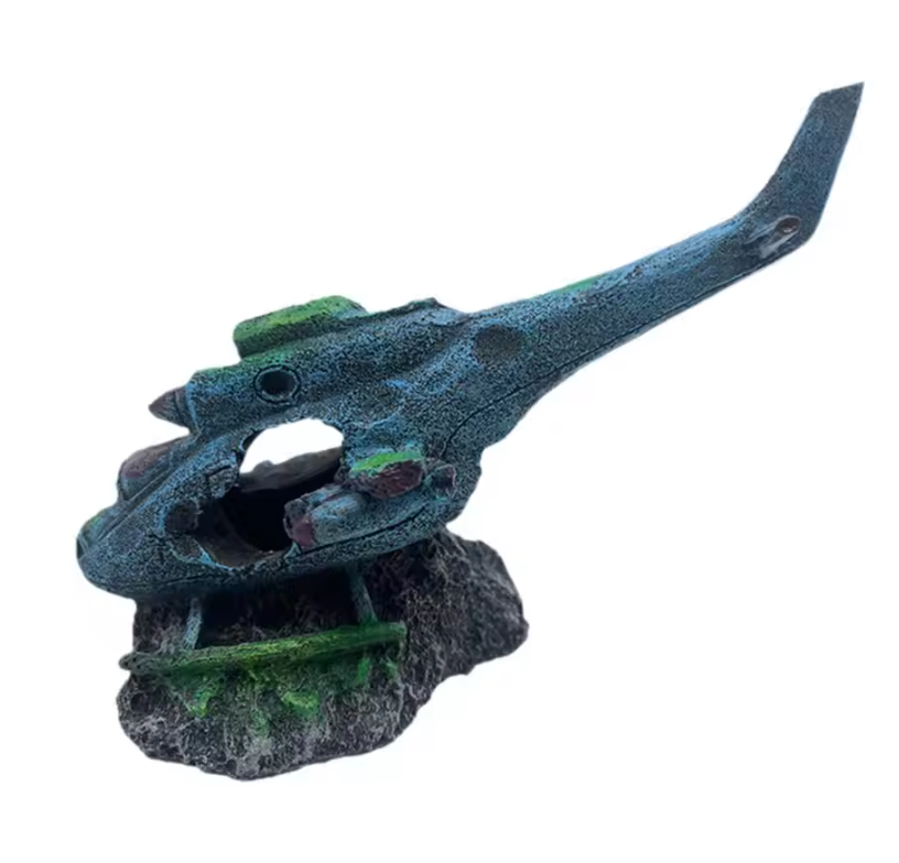 Aquarium Vliegtuig Wrak Decoratie – Hars Gezonken Ornament