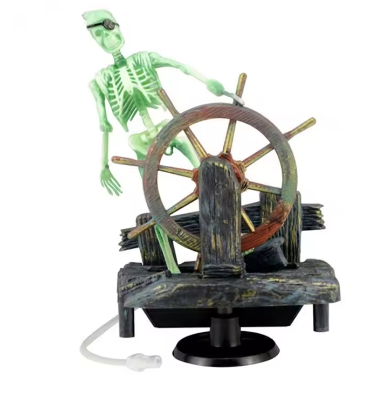 Piraat Skelet Aquarium Decoratie – Bewegend Hars Ornament