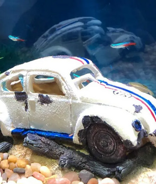 Aquarium Wrak Auto Decoratie – Hars Ornament met Schuilplaats
