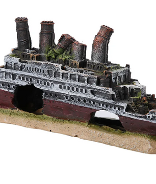 Aquarium Schip Wrak Decoratie – Titanic Stijl Hars Ornament
