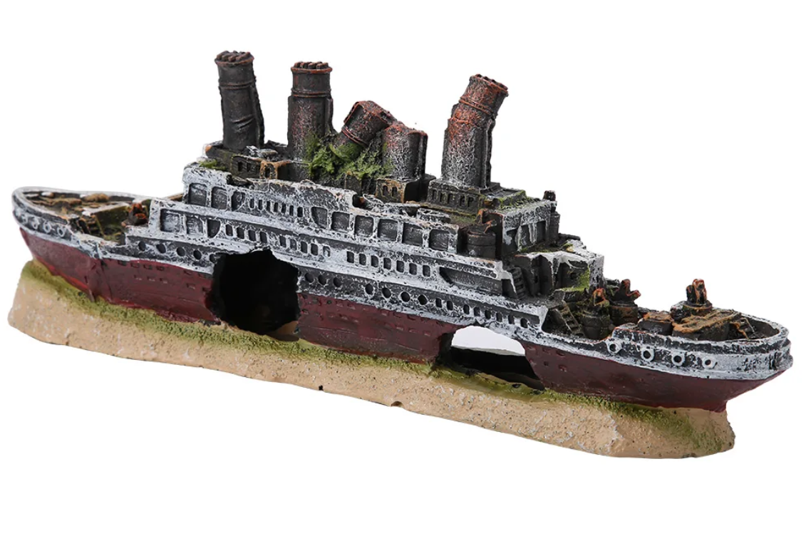 Aquarium Schip Wrak Decoratie – Titanic Stijl Hars Ornament