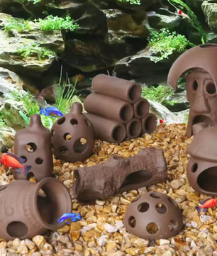 Keramisch Aquarium Schuilhuis – Decoratie voor Vissen en Garnalen