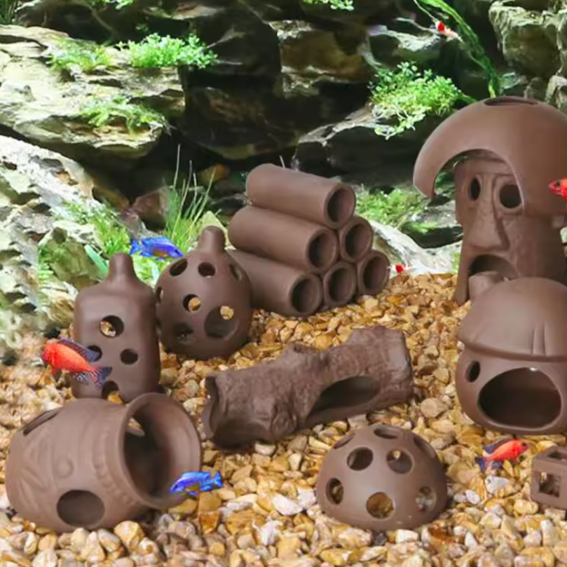 Keramisch Aquarium Schuilhuis – Decoratie voor Vissen en Garnalen