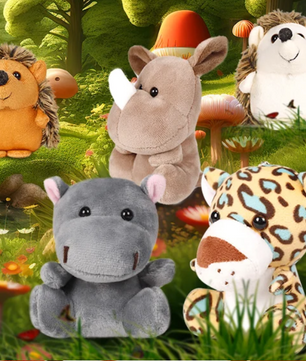 Safari Knuffels Set – Mini Jungle Dieren Knuffels voor Kinderen