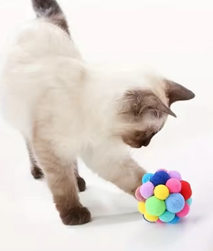 Kattenspeelgoed Ballen Set – Pluche, Nylon en Bel Speelballen
