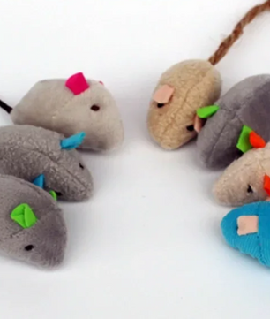 Interactief Pluche Katten Speelgoed – Linnen Rattenspeeltje Set