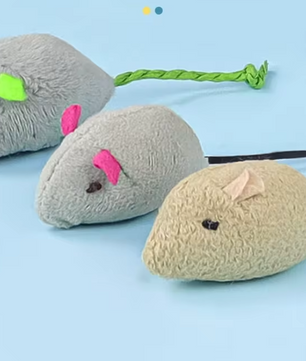 Interactief Pluche Katten Speelgoed – Linnen Rattenspeeltje Set