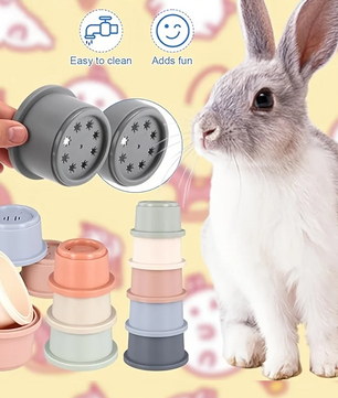 8-Delige Stapelbekers Set – Nest Speelgoed voor Kleine Dieren