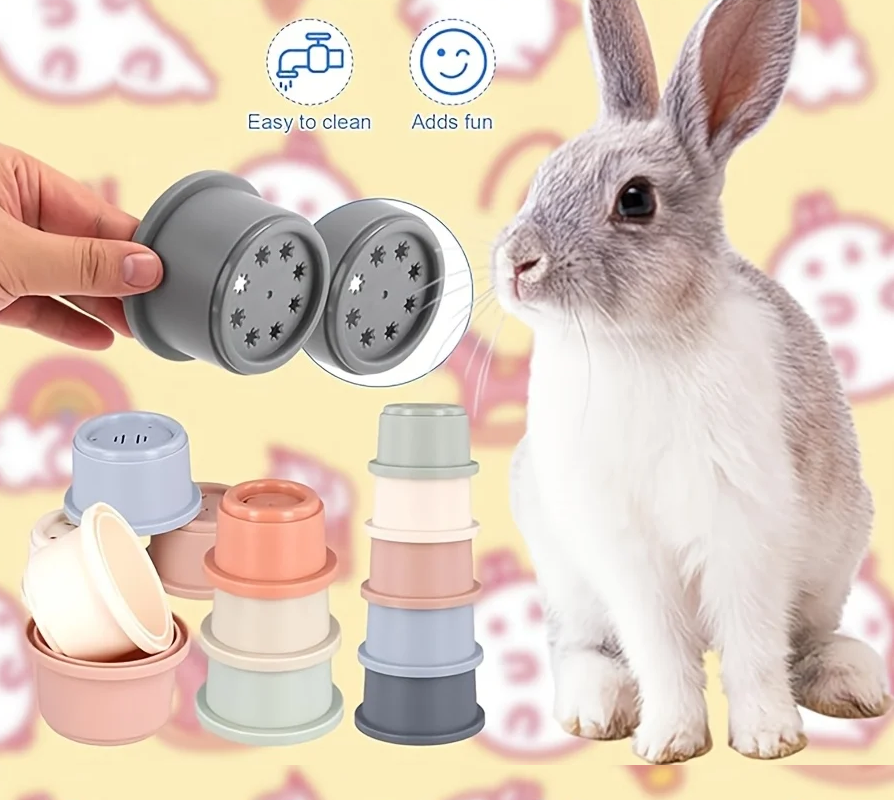 8-Delige Stapelbekers Set – Nest Speelgoed voor Kleine Dieren
