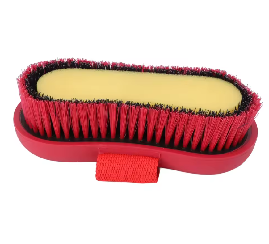 Paardenverzorgingsborstel met Zachte Haren – Antislip Borstel voor Paardenreiniging en Verzorging