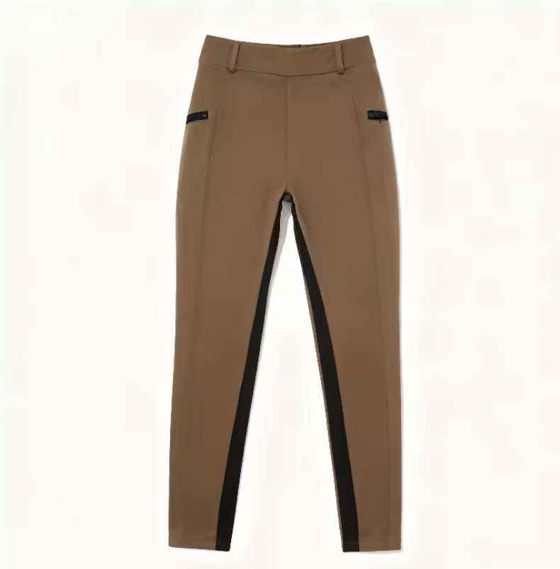 Slim Fit Dames Paardrijbroek – Stretch Rijbroek met Kniepatch voor Paardensport