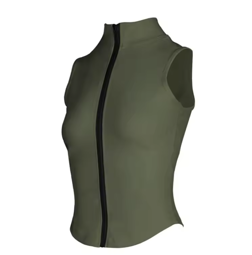 Mouwloos Paardrijshirt voor Dames – Sportieve Paardensport Top met Rits