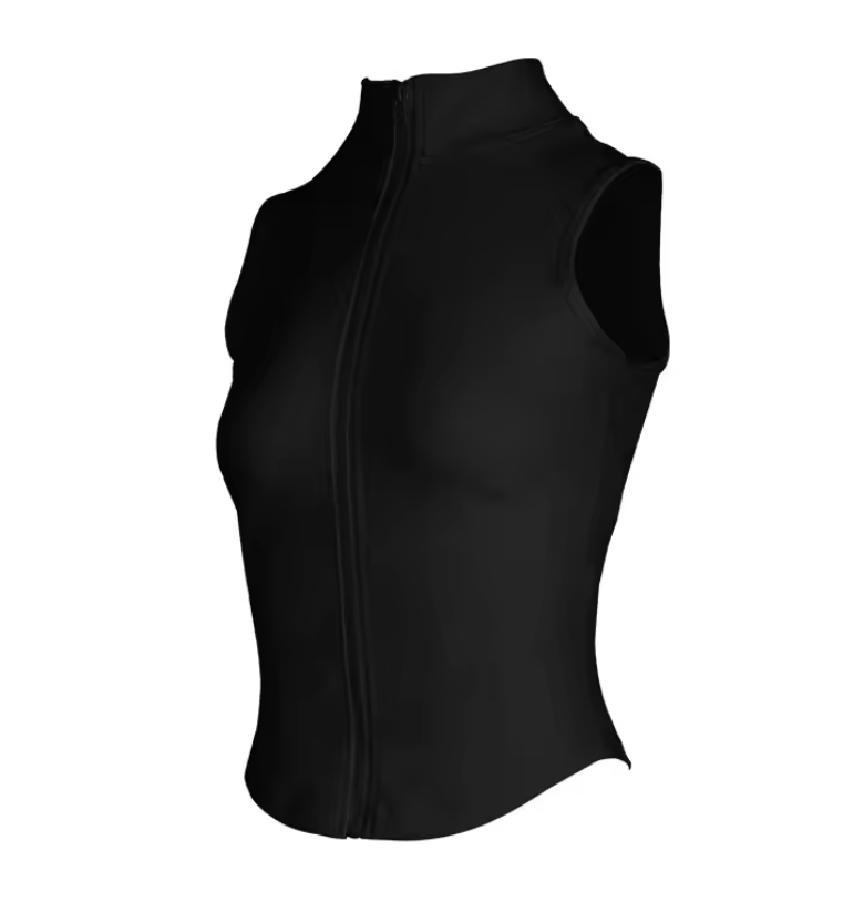 Mouwloos Paardrijshirt voor Dames – Sportieve Paardensport Top met Rits
