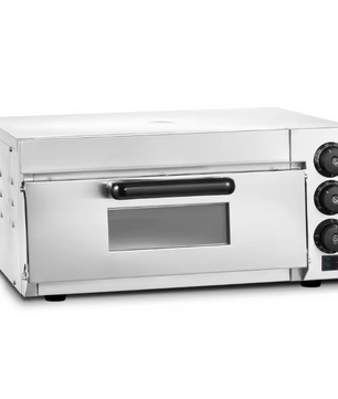Elektrische Pizza Oven – RVS Tafelmodel met Pizzasteen, Timer en Dubbele Verwarming voor Thuis en Professioneel Gebruik