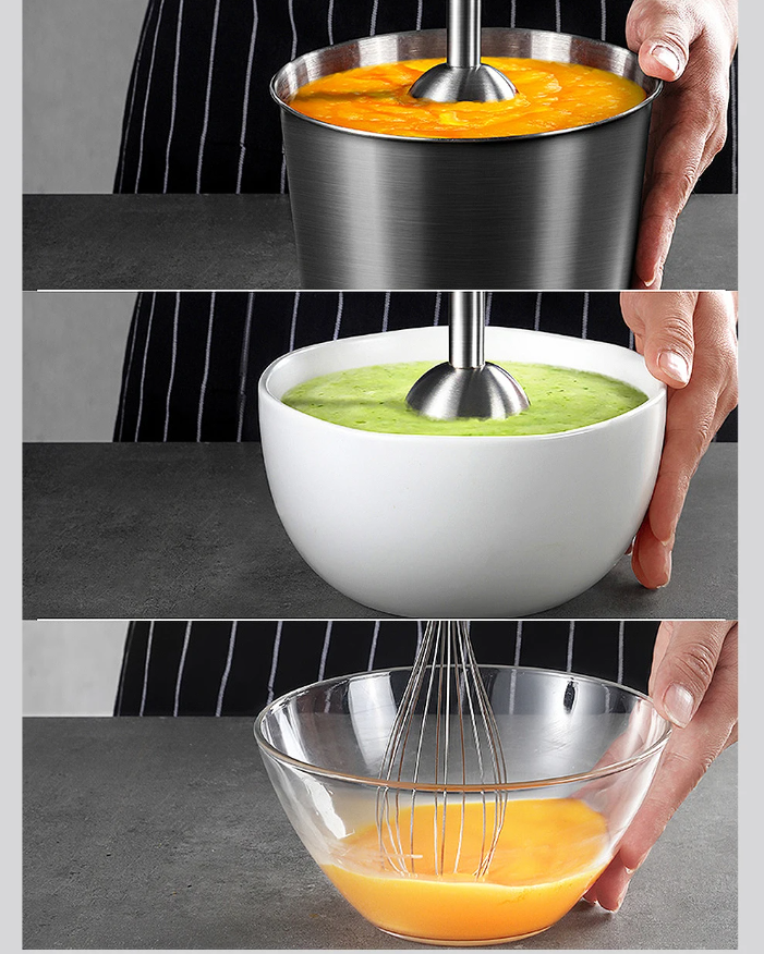 Staafmixer 4-in-1 1200W – Handblender met Hakmolen en Garde