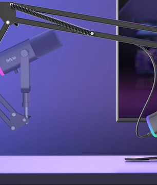 USB/XLR Microfoon Kit met Arm – RGB Gaming en Streaming Set