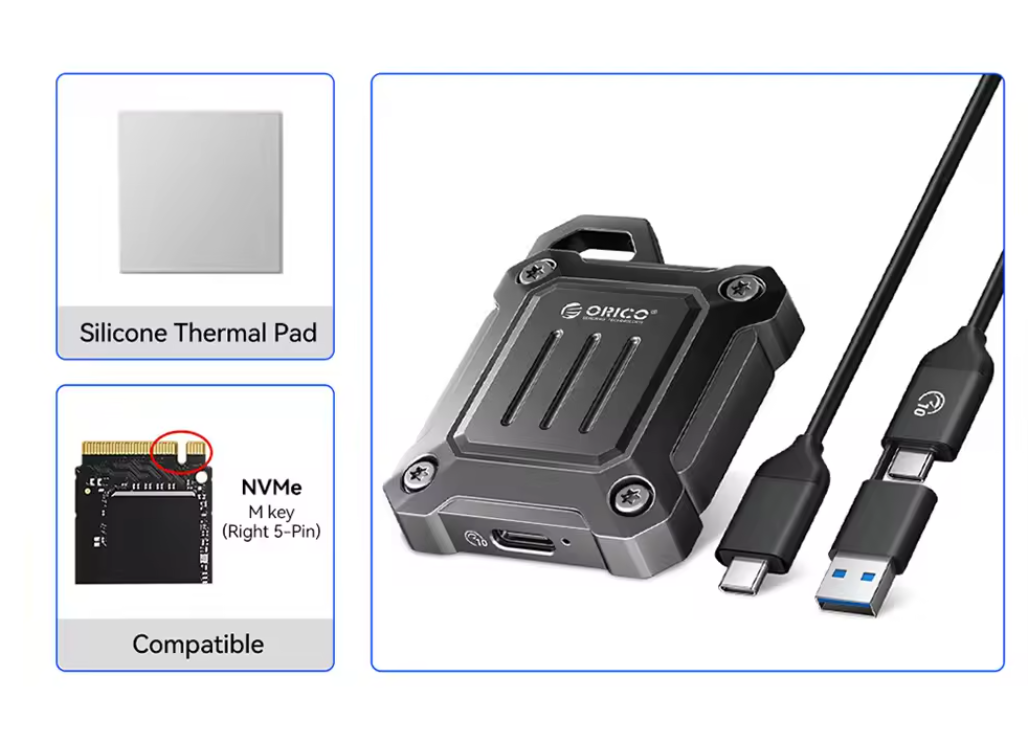 M.2 NVMe SSD Behuizing 2230 – USB-C 3.2 10Gbps Externe Case