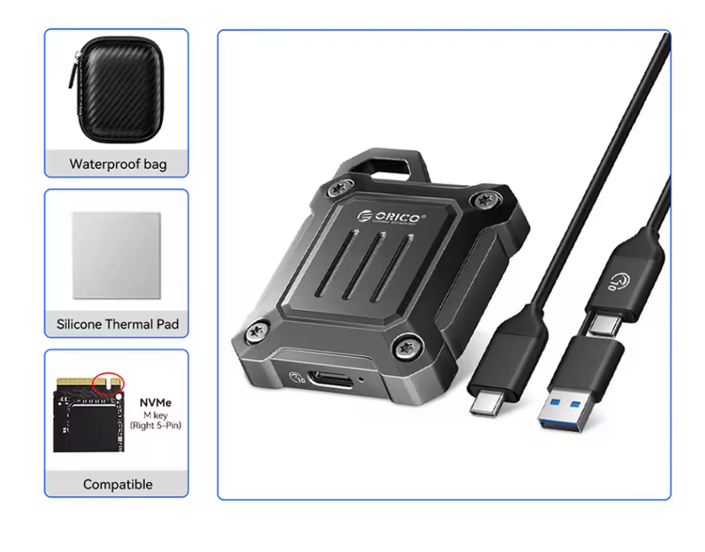 M.2 NVMe SSD Behuizing 2230 – USB-C 3.2 10Gbps Externe Case