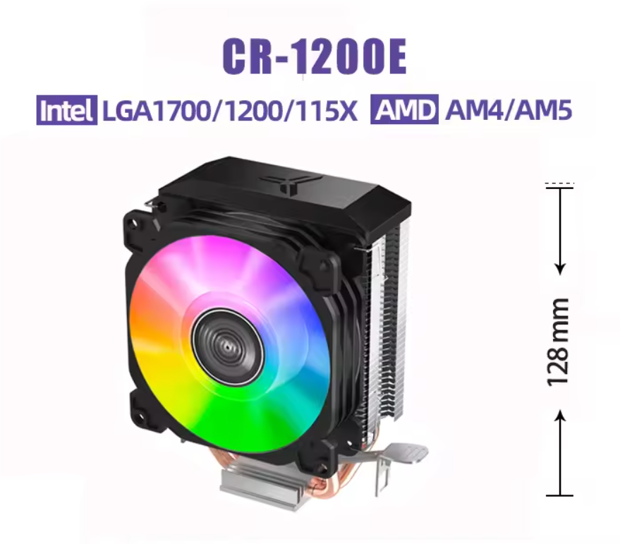 RGB CPU Tower Koeler – 2 Heatpipes en Stille 92mm Fan
