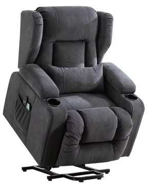 Elektrische Relaxstoel met Sta-op Hulp en Massage – Verstelbare TV Fauteuil met Voetsteun en Opbergruimte