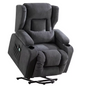 Elektrische Relaxstoel met Sta-op Hulp en Massage – Verstelbare TV Fauteuil met Voetsteun en Opbergruimte