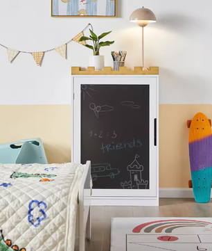 Kinderopbergkast met Schoolbord en Planken – Boeken- en Speelgoedkast