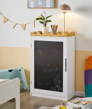 Kinderopbergkast met Schoolbord en Planken – Boeken- en Speelgoedkast