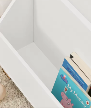 Kinderboekenkast met 3 Compartimenten en Houten Poten