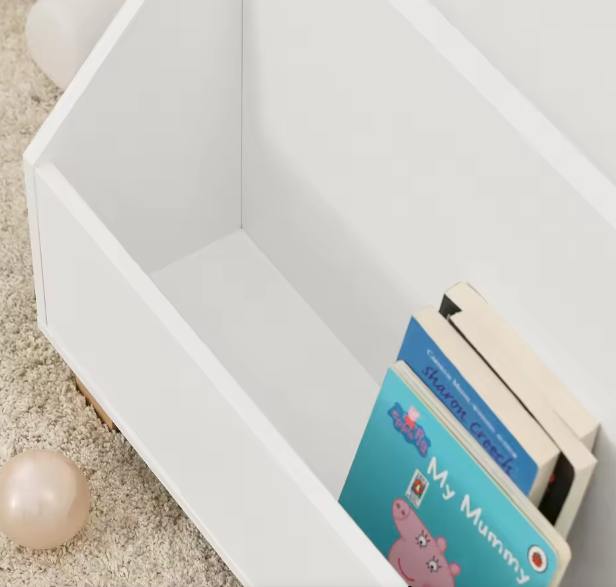 Kinderboekenkast met 3 Compartimenten en Houten Poten