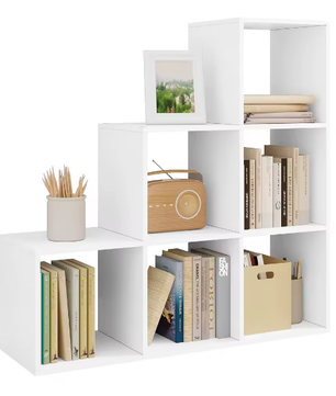 Boekenkast met 6 Compartimenten – Open Boekdisplay en Opbergkast