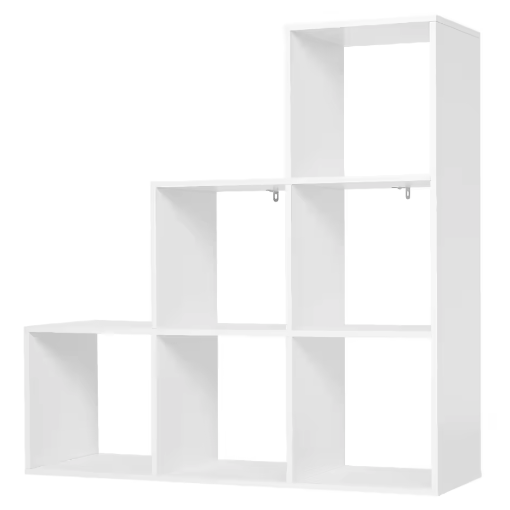 Boekenkast met 6 Compartimenten – Open Boekdisplay en Opbergkast