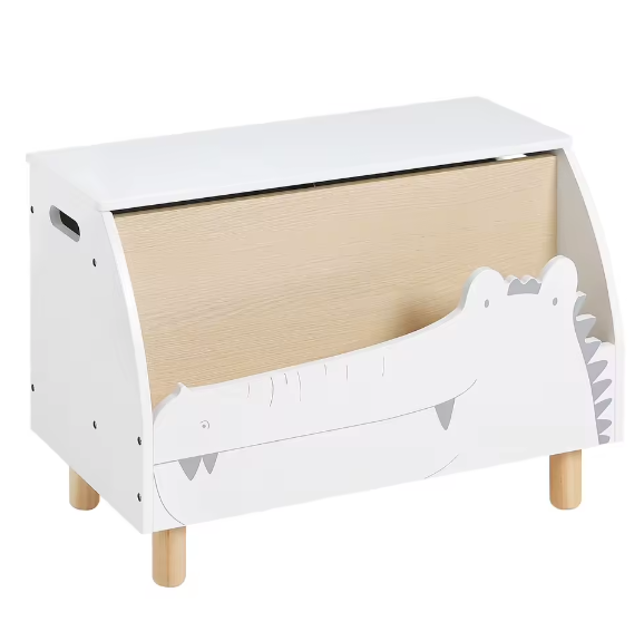 Kinderboekenkast met Opbergkist en Deksel – Boekenplank en Speelgoeddoos