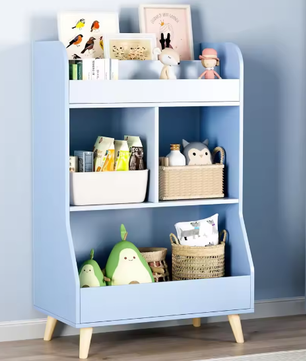 Kinderspeelgoed Opbergkast – 2-Laags Boekenplank Montessori Kinderboekenkast 34x62x93,5 cm