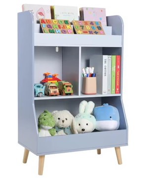 Kinderspeelgoed Opbergkast – 2-Laags Boekenplank Montessori Kinderboekenkast 34x62x93,5 cm