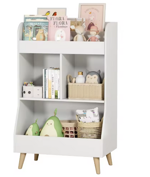 Kinderspeelgoed Opbergkast – 2-Laags Boekenplank Montessori Kinderboekenkast 34x62x93,5 cm