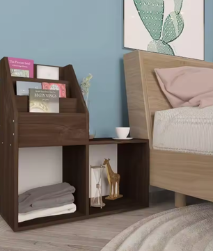 Houten Kinderboekenplank – Opbergmeubel Eikenkleur 71x30x78 cm voor Boeken en Speelgoed