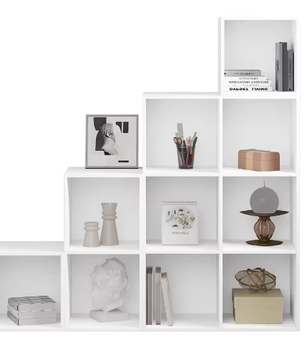 Houten Boekenkast Trapplank – 10 Kubus Opbergkast voor Boeken en Speelgoed