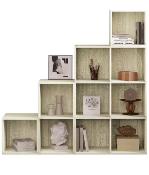 Houten Boekenkast Trapplank – 10 Kubus Opbergkast voor Boeken en Speelgoed