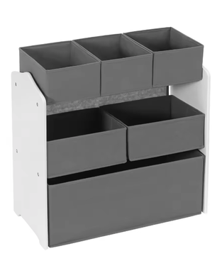 3-laags Kinderkamer Opbergkast – 6 Verwisselbare Speelgoeddozen 63x30x60cm