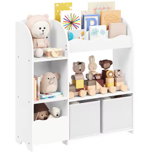 Kinderboekenkast en Speelgoed Organizer – 3-in-1 Plank voor Kinderen
