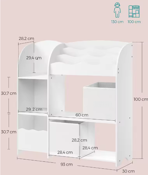 Kinderboekenkast en Speelgoed Organizer – 3-in-1 Plank voor Kinderen