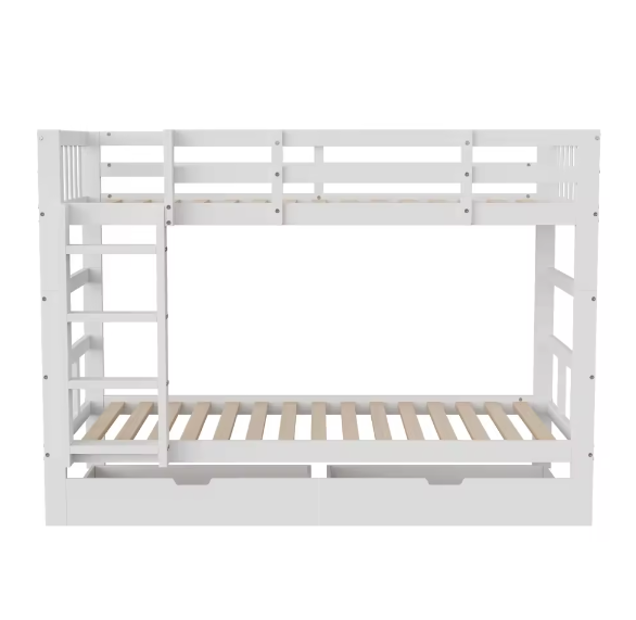 Kinderstapelbed 90x200 cm – 2 Opberglades, Converteerbaar naar Twee Eenpersoonsbedden