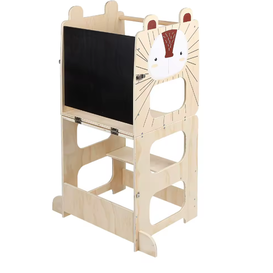 Leertoren voor Kinderen met Schoolbord – Montessori 3-in-1