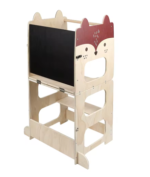 Leertoren voor Kinderen met Schoolbord – Montessori 3-in-1