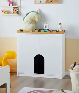 Kinder Opbergkast met Deuren en Planken – Speels Ontwerp