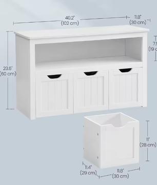 Kinder Opbergkast met Wielen en Uitneembare Opbergboxen