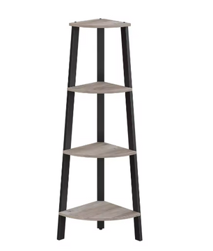 Hoekplank met 4 Niveaus en Stalen Frame – 125 cm Hoog